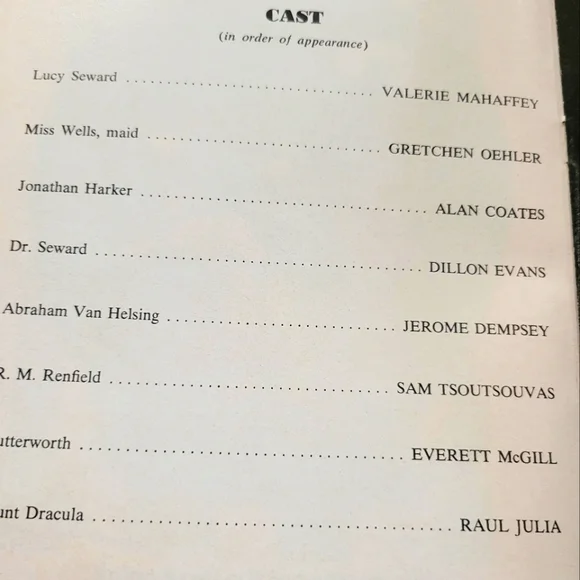 Dracula Playbill from Martin Beck Theatre - Picture 4 of 4